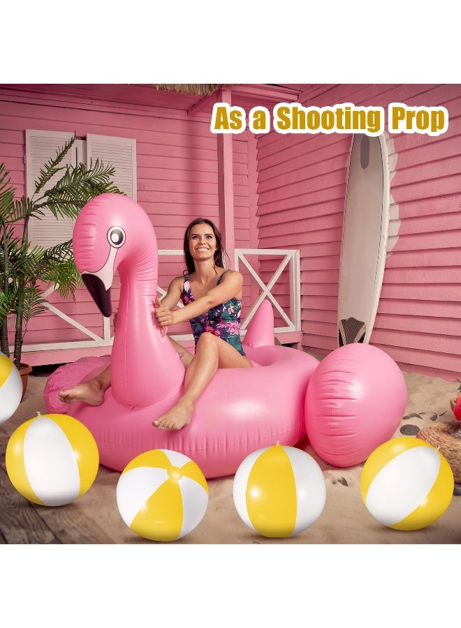 Chitidr 12 Pcs 16 Beach Ball PVC Inflatable Ball Bulk Blow up Pool Balls for Swimming Pool Summer Hawaiian Tropical Theme Party Favors Decorations Favors Supplies Yellow - Image 4