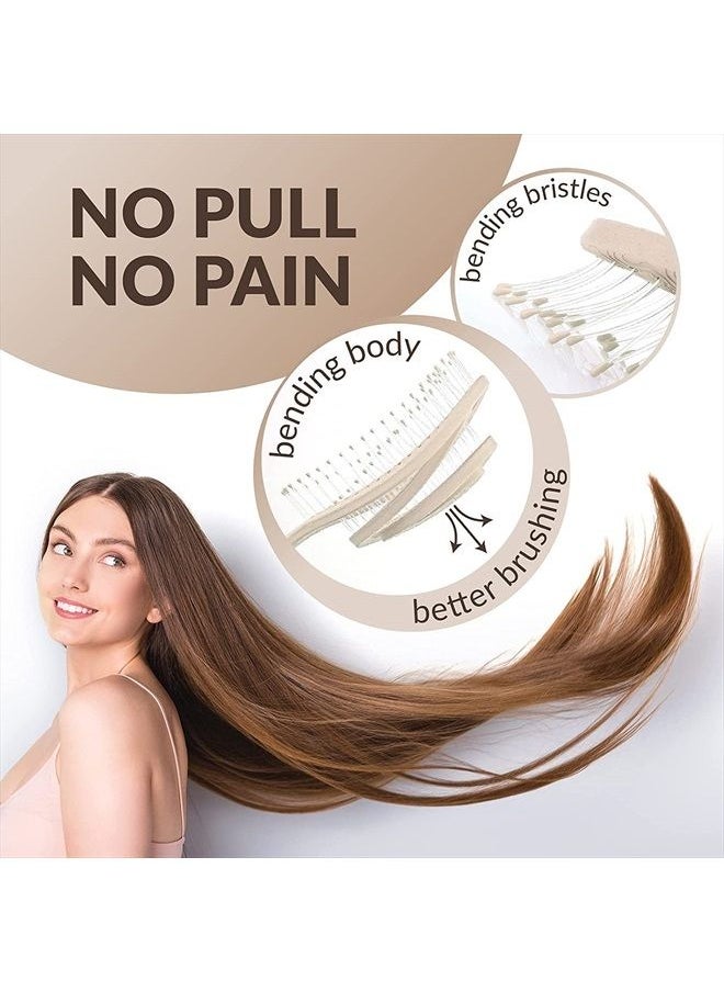 CS Beauty - Eco Friendly Straw Hairbrush, Flexible Soft Pin Bristles, Detangling Wet/Dry Hair, Head Massaging Pro (Pink) - Image 1