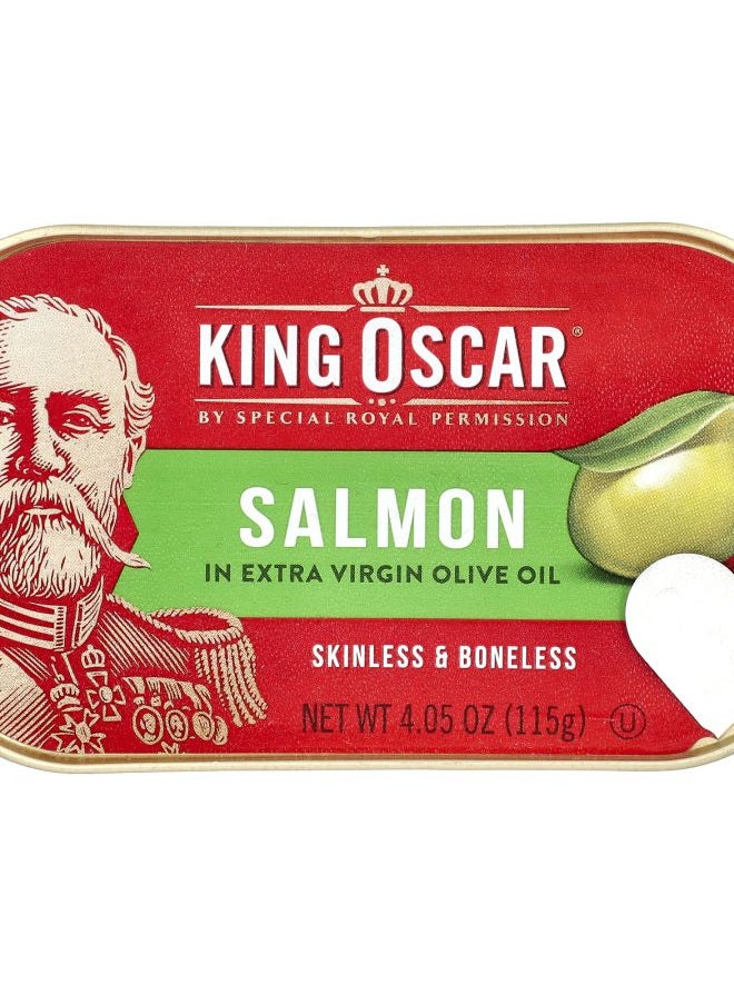 KING OSCAR Skinless & Boneless Salmon in Extra Virgin Olive Oil 4.05 oz (115 g) 