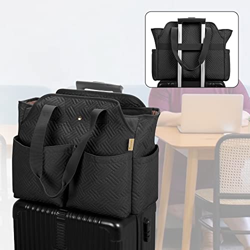 Fasrom Teacher Tote Bag for Work Women, Large Teacher Bags and Totes with Laptop Compartment to Organize Teaching Supplies and More, Black (Empty Bag Only) - Image 5