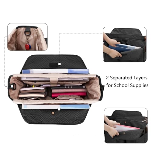 Fasrom Teacher Tote Bag for Work Women, Large Teacher Bags and Totes with Laptop Compartment to Organize Teaching Supplies and More, Black (Empty Bag Only) - Image 3