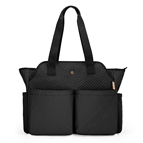 Fasrom Teacher Tote Bag for Work Women, Large Teacher Bags and Totes with Laptop Compartment to Organize Teaching Supplies and More, Black (Empty Bag Only) - Image 1