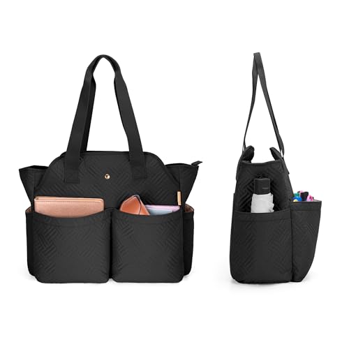 Fasrom Teacher Tote Bag for Work Women, Large Teacher Bags and Totes with Laptop Compartment to Organize Teaching Supplies and More, Black (Empty Bag Only) - Image 4