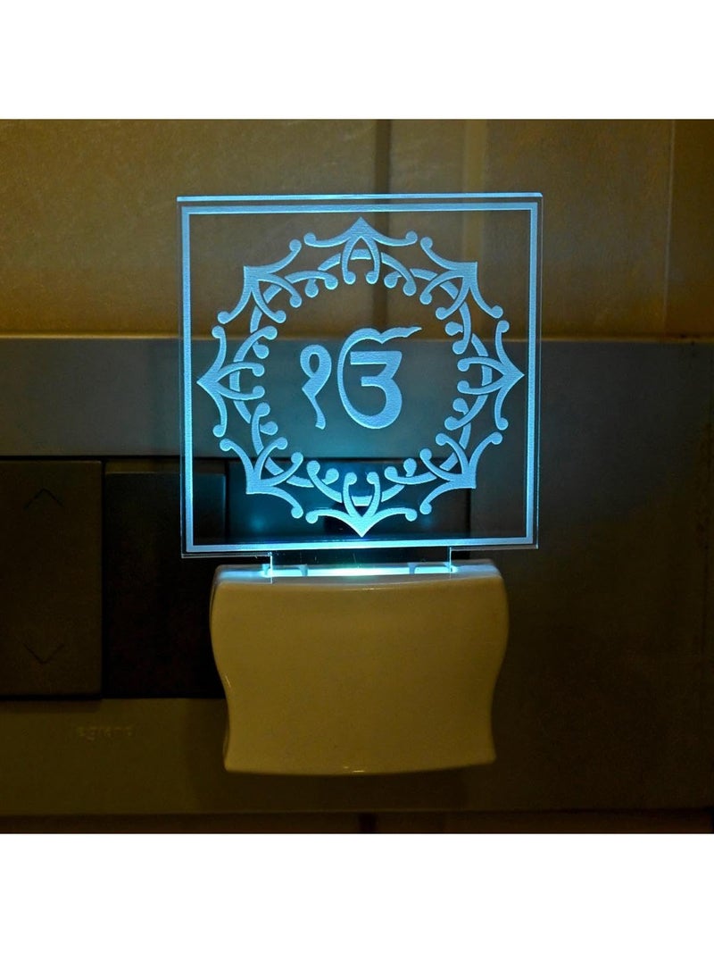 Somil 3D Illusion Ek Onkar Multi Colour LED Night Lamp, Self Color Changing, Dia: 5 X 10 X 5 Cm - Image 2
