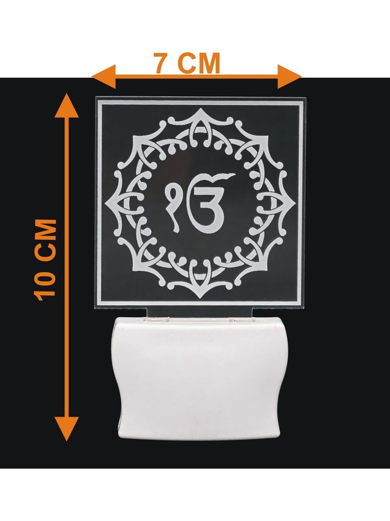 Somil 3D Illusion Ek Onkar Multi Colour LED Night Lamp, Self Color Changing, Dia: 5 X 10 X 5 Cm - Image 5