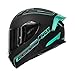 HAX Obsidian Full Face Dual Visor Adult Motorcycle Helmet for Motorbike Street Bike with Pinlock Ready DOT Approved Matte Black Aqua XXL - Image 2