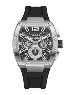 Tornado XENITH MULTI FUNCTION Men's VX9J,High Precision Japanese Quartz Movement Watch, Multi Function Display and Premium Flexible & Durable Silicone Strap - T23105-SSBB, Black