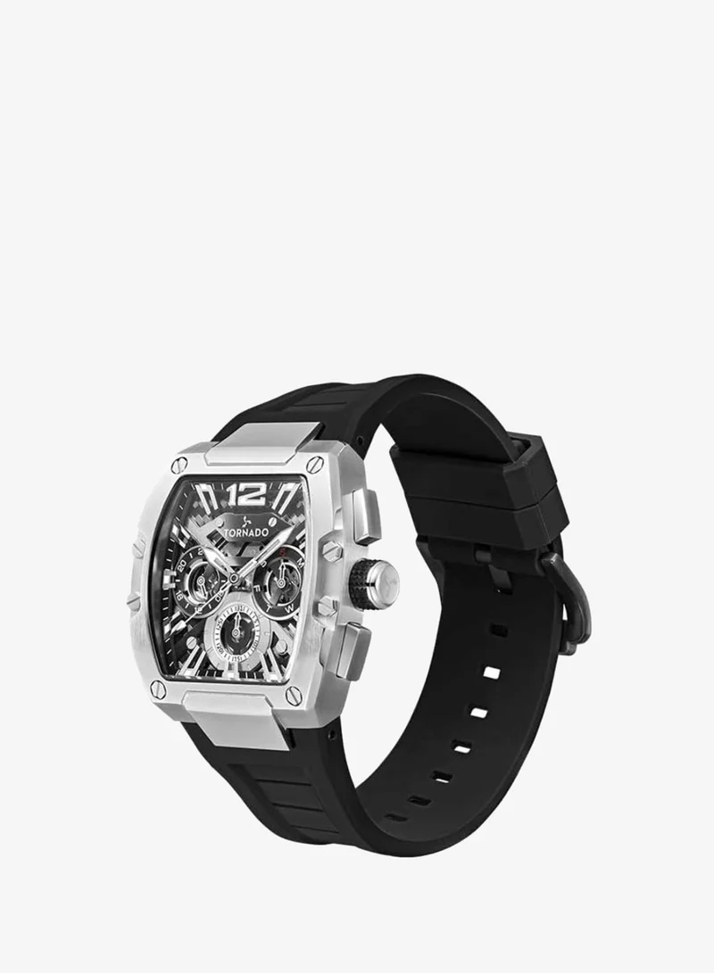 Tornado Black Men's Premium Flexible & Durable Silicone Multi Function Watch T23105-SSBB - 43mm mm for Men | Best Price UAE