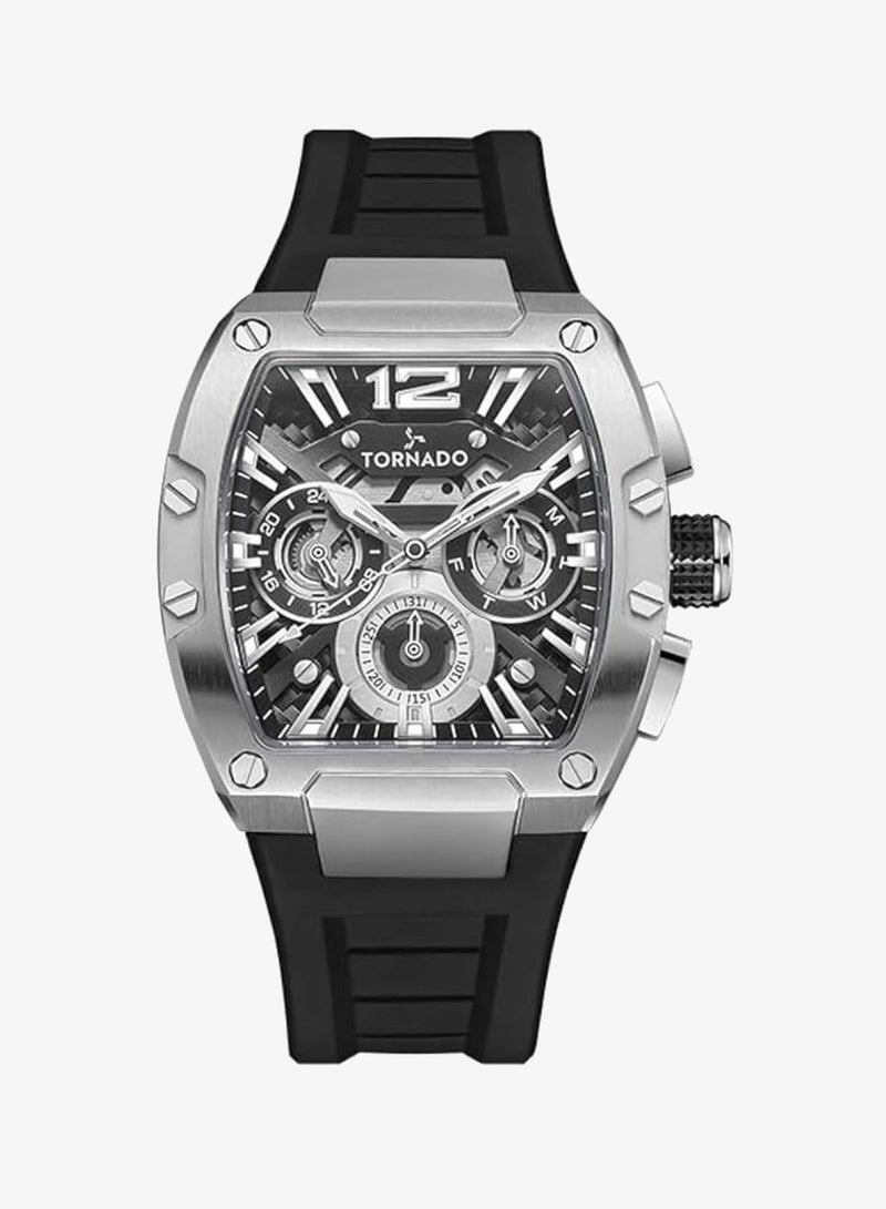 TORNADO Men's Premium Flexible & Durable Silicone Multi Function Watch T23105-SSBB - 43mm mm - Image 1