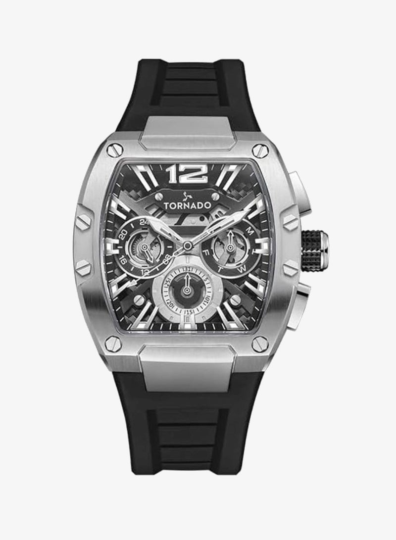 TORNADO Men's Premium Flexible & Durable Silicone Multi Function Watch T23105-SSBB - 43mm mm - Image 2