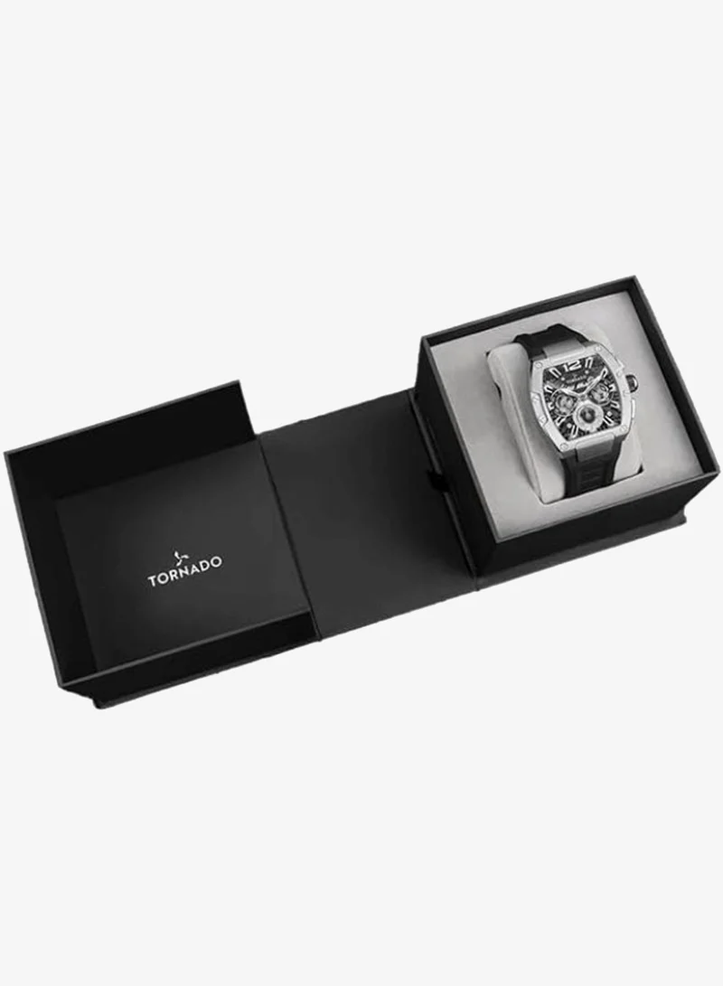 Tornado Black Men's Premium Flexible & Durable Silicone Multi Function Watch T23105-SSBB - 43mm mm for Men | Best Price UAE