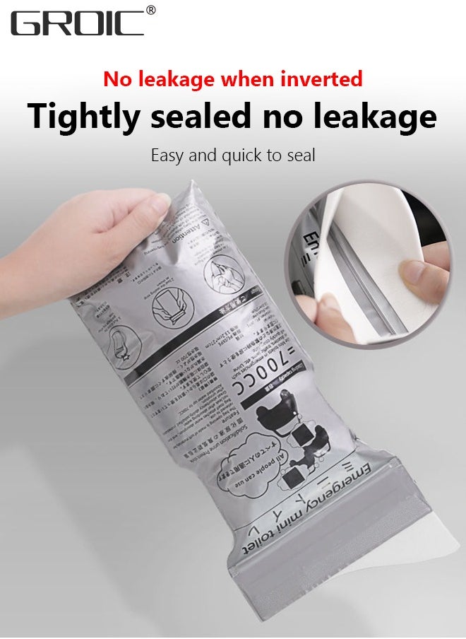 GROIC 8Pcs Disposable Urine Bags,700ML Travel Pee Bags Unisex Urinal Bag Vomit Bag Emergency Portable Urine Bag for Camping, Travel, Traffic Jams  - Image 3