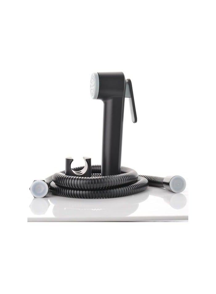 مسطرة دش كاملة 2*1 شريحة بلون اسود جودة عالية +شطاف بيد وخرطوم وعليقة بلون اسود +محبس زاوية استاليس بلون اسود - Image 2