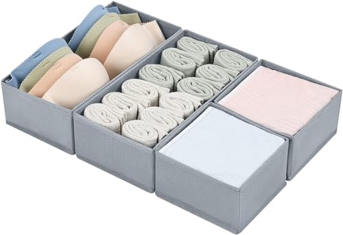FLYNGO Cardboard Foldable Drawer Organizer Clothes Organiser For Wardrobe, Closet Cubes Storage Box Socks, Bra, Tie, And Scarves, Set Of 4 (Beige clothing) - Image 1