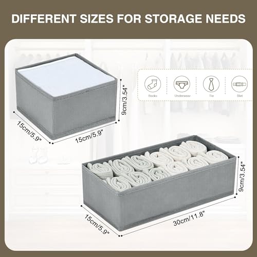 FLYNGO Cardboard Foldable Drawer Organizer Clothes Organiser For Wardrobe, Closet Cubes Storage Box Socks, Bra, Tie, And Scarves, Set Of 4 (Beige clothing) - Image 3