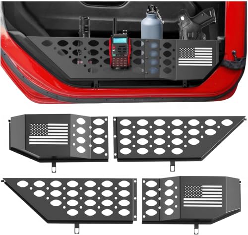 PICURA Metal Front Door Pocket Storage Box for Jeep Wrangler JL JLU 4XE 20182024 Gladiator JT 20202024 Door Side Insert Organizer for Jeep Wrangle Door Storage Expansion Accessories 2PCS Flag - Image 1