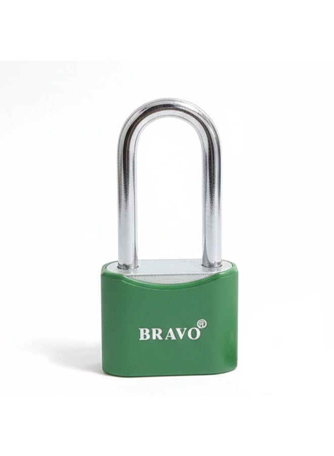 برافو قفل متين عالي الجودة 40 مم، مقاوم للعوامل الجوية، مصنوع من المعدن، مزود بأربعة مفاتيح، قلب أمان مُعزز، تصميم مقاوم للصدأ، وغطاء سيليكون واقٍ لمزيد من الأمان؛ مثالي للأبواب والبوابات والمخازن والاستخدام الخارجي - Image 1