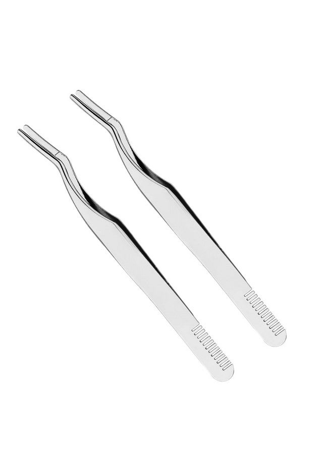 ALAZCO 2 Fake Eyelash Extension Applicator For Mistake Proof Artificial Lash Placement Ergonomic Slim Design Handle Strip Lashes Individual Eyelash Clusters Wisp Silk Mink Diy Professional Makeup Artists - Image 1