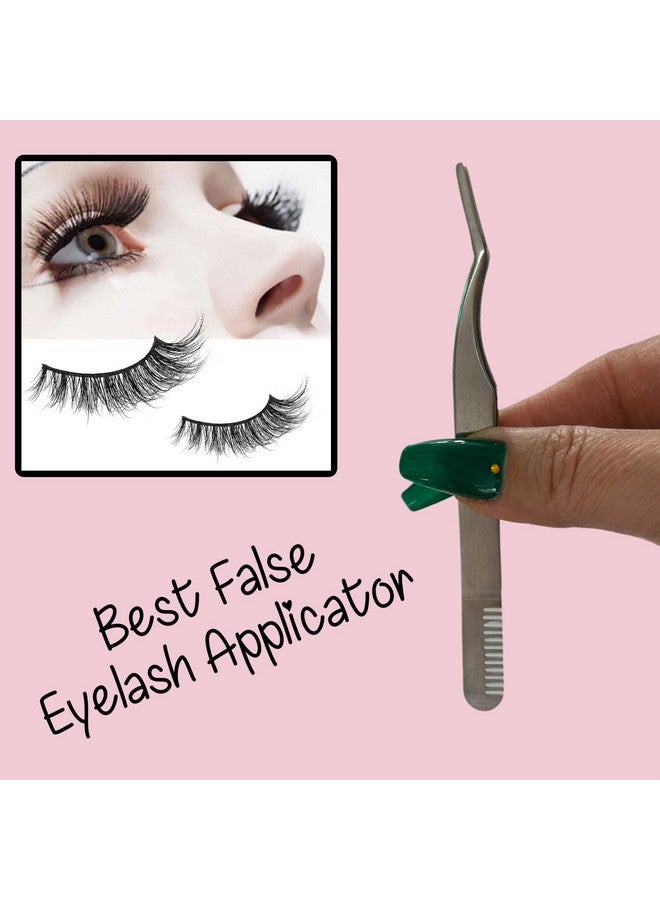 ALAZCO 2 Fake Eyelash Extension Applicator For Mistake Proof Artificial Lash Placement Ergonomic Slim Design Handle Strip Lashes Individual Eyelash Clusters Wisp Silk Mink Diy Professional Makeup Artists - Image 5