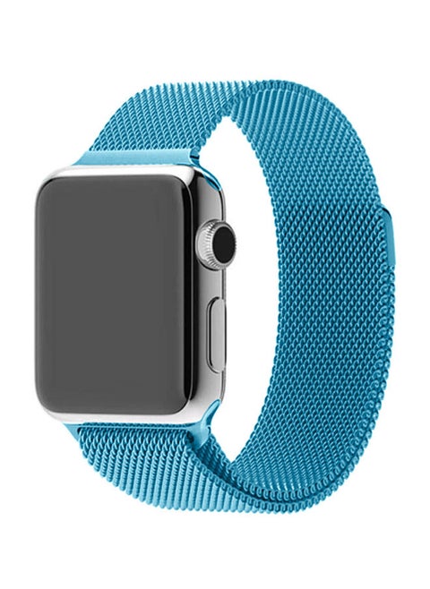 Stainless Steel Milanese Loop Mesh Band for Apple Watch 7/6/SE/5/4/3/2/1 42mm/44mm/45mm Sky Blue