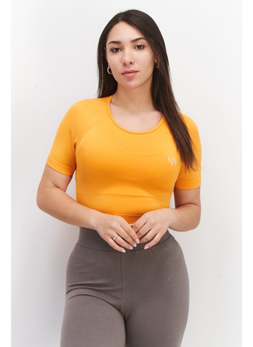 Women Round Neck Short Sleeve Brand Logo Crop Top, Orange - pzsku/Z7F32E454F67BC0C24C22Z/45/_/1725378844/ec73c2c9-550c-4345-ba33-7f1321ea3340