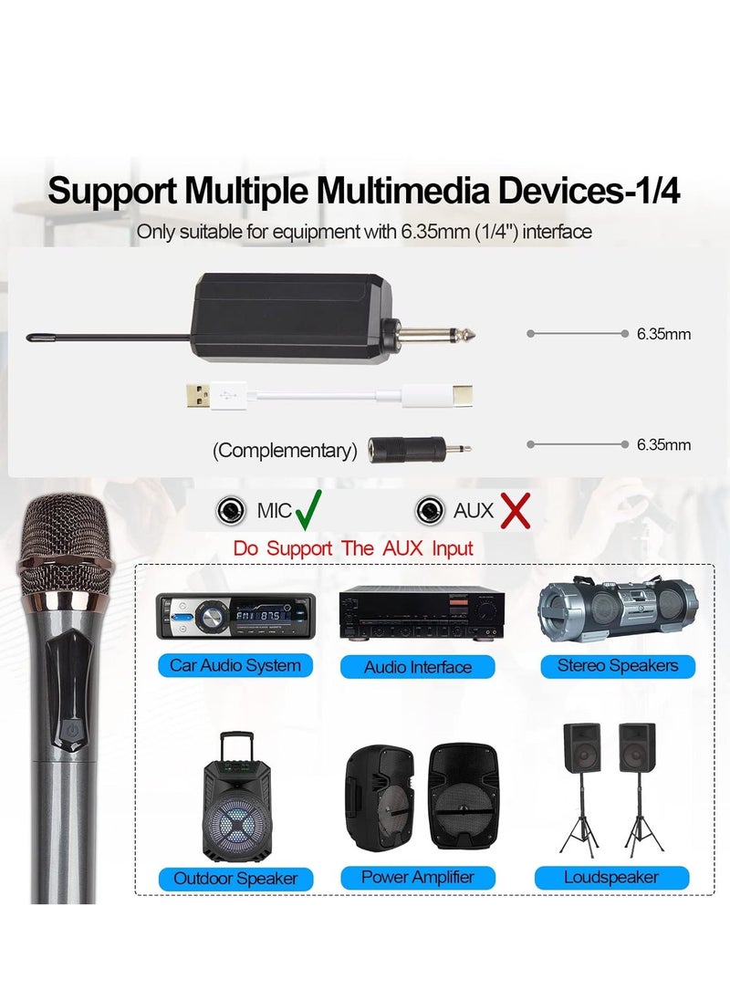JAJEEK Wireless Microphone System – Dual UHF Wireless Metal Dynamic Microphone with Rechargeable Receiver, 200ft Range, Ideal for Karaoke, Church, Speeches, Weddings, Singing, and Classrooms - Image 3