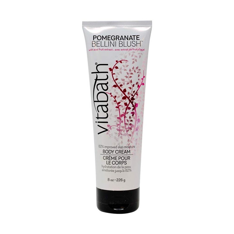 Vitabath Pomegranate Bellini Blush Moisturizing Body Cream Soothing Hydration Vitamin Nutrient Skin Care Replenishing All Over Dry Skin Lotion Moisturizer for Women Men 8 Ounce