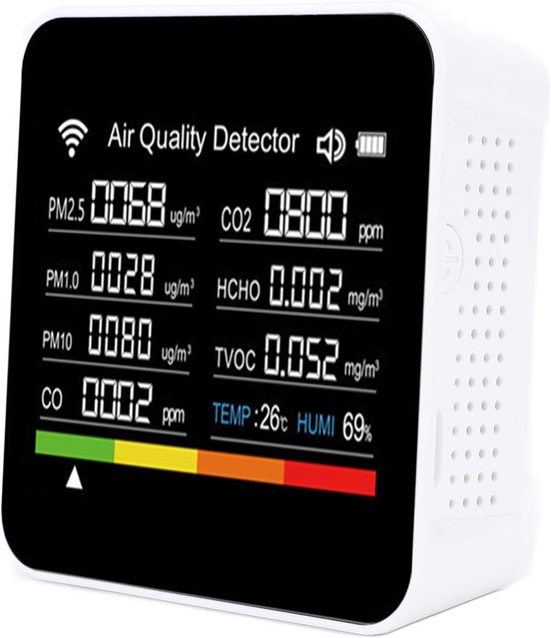 HEEPDD Air Quality Meter, AirCompressor Accessories Detector, Accurate PM2.5, Temperature and Humidity Monitor for Home and Office Air Quality Meter, 14 in 1 Indoor Nan - Image 1