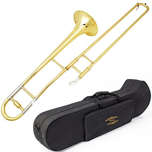 Glory GTD2 B Flat Brass Trombone with Case 12C MouthpieceGold FinishedTenor Trombone
