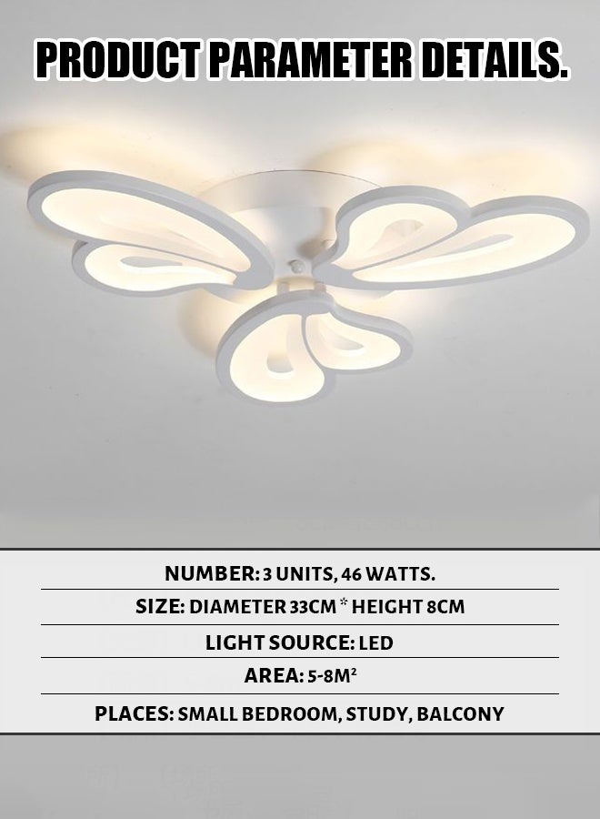 Living room and bedroom ceiling lights - new LED, simple and modern, with flower-like and butterfly patterns, Nordic style, suitable for dining room and study, with eye-friendly design. - Image 2