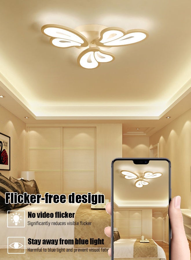 Living room and bedroom ceiling lights - new LED, simple and modern, with flower-like and butterfly patterns, Nordic style, suitable for dining room and study, with eye-friendly design. - Image 4