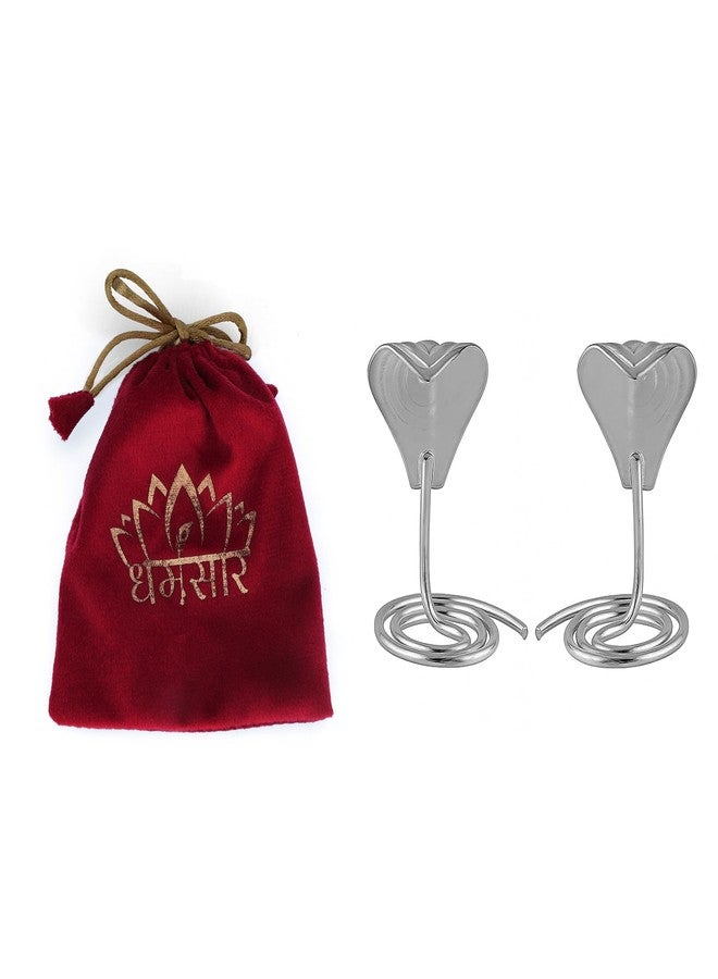 Dharmsaar Small Size Pure Silver Nag Nagin Joda, Chandi Naag Nagin Pair for Kaal Sarp Dosh and Vastu (3cm) - Image 1