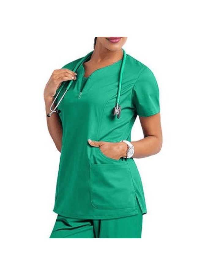 Loquat Womens Medical Scrubs Set Medical Uniform Set Turquoise Green - Image 2