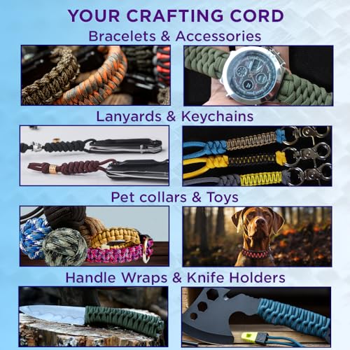 TECEUM Paracord Type III 550 Black – 100 ft – 4mm – Tactical Rope MIL-SPEC – Outdoor para Cord –Camping Hiking Fishing Gear and Equipment – EDC Parachute Cord – Strong Survival Rope 016b - Image 5
