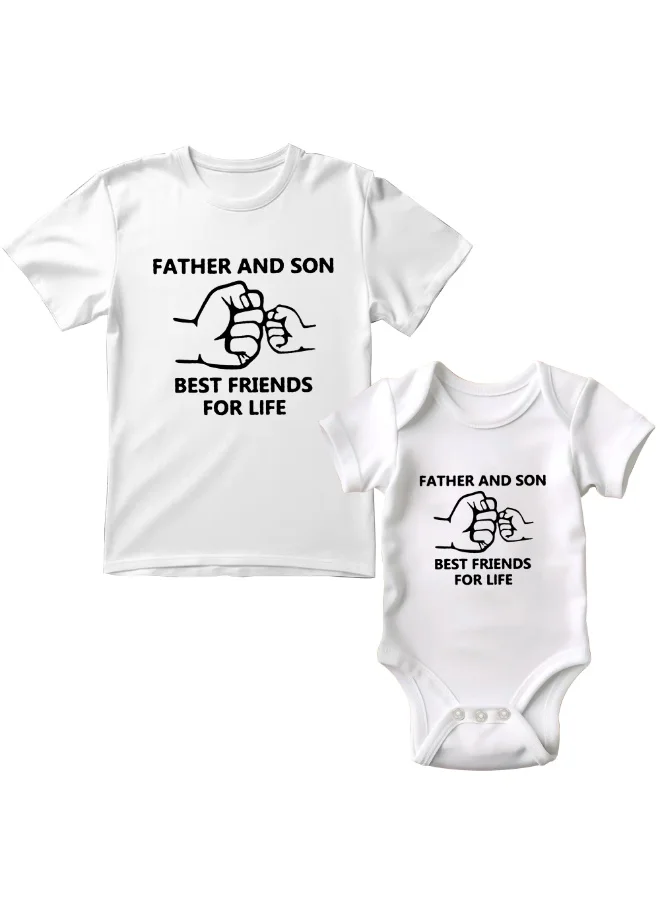 Matching Family Outfits Father and Son Matching T-Shirts | Best Friend for Life Daddy and Me Outfits | 100% Cotton Graphic Tees | Father’s Day Gift for New Dads & Toddlers