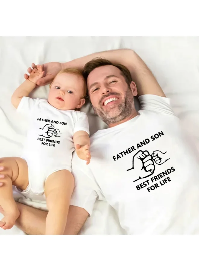 Matching Family Outfits  Father and Son Matching T-Shirts | Best Friend for Life Daddy and Me Outfits | 100% Cotton Graphic Tees | Father’s Day Gift for New Dads & Toddlers for Men | Best Price UAE