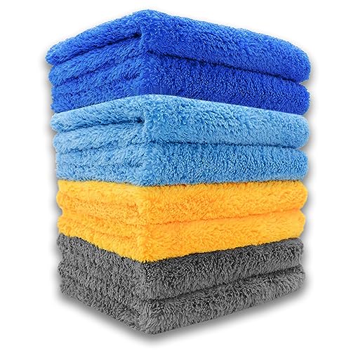 MAX Microfiber Cloth for Car (550 GSM, 10 Pc, 40 x 40 cm) Softest & SAFEST Ever Edgeless Coral Fleece Microfiber Cloth Towel for Car Cleaning, Drying, Buffing & Polishing - Image 1