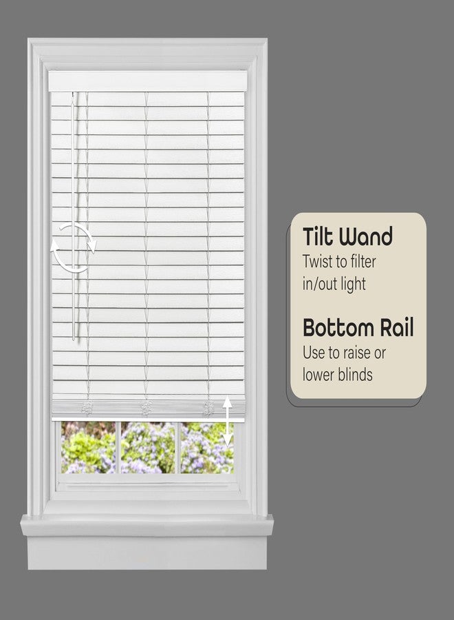 أكيم ستائر خشبية معتمة لاسلكية - عرض 36 بوصة، طول 52 بوصة، مقاس شرائح الفينيل 2 بوصة - أبيض - ستائر أفقية من خشب ماديرا فالسا الصناعي، من تصميم Achim Home Decor، لتصفية الضوء - Image 4