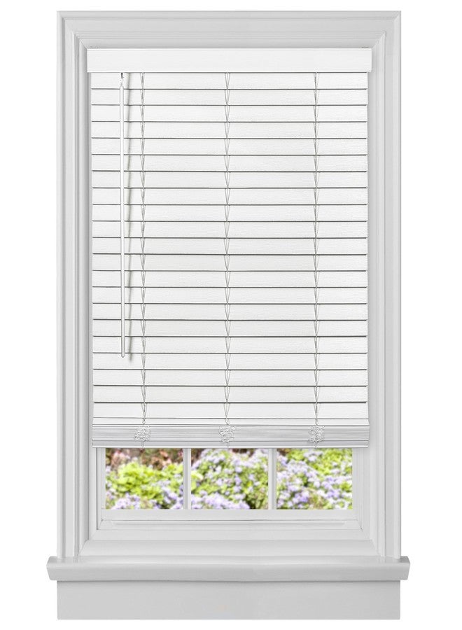 أكيم ستائر خشبية معتمة لاسلكية - عرض 36 بوصة، طول 52 بوصة، مقاس شرائح الفينيل 2 بوصة - أبيض - ستائر أفقية من خشب ماديرا فالسا الصناعي، من تصميم Achim Home Decor، لتصفية الضوء - Image 1