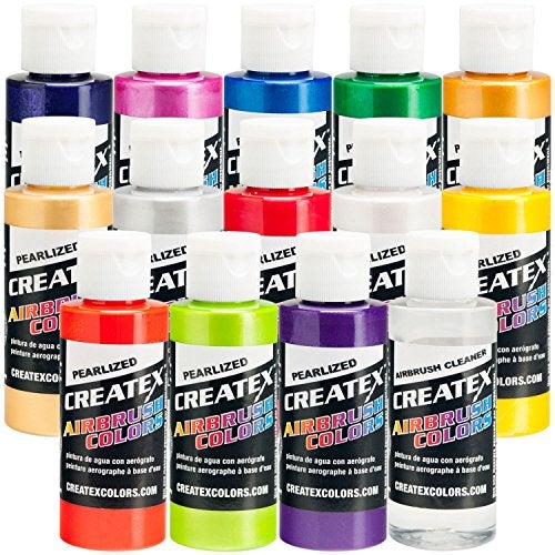 CREATE X Createx 14 Pearlized/Pearl Airbrush Paint Colors Set - Image 1