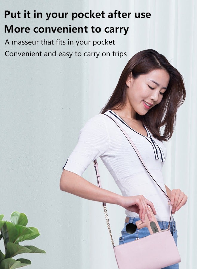 BOMIDI Portable Muscle Massager With High Intensity Brushless Motor With 5 Massage Heads for Shoulder Body Back Relaxation M1- Pink - Image 2