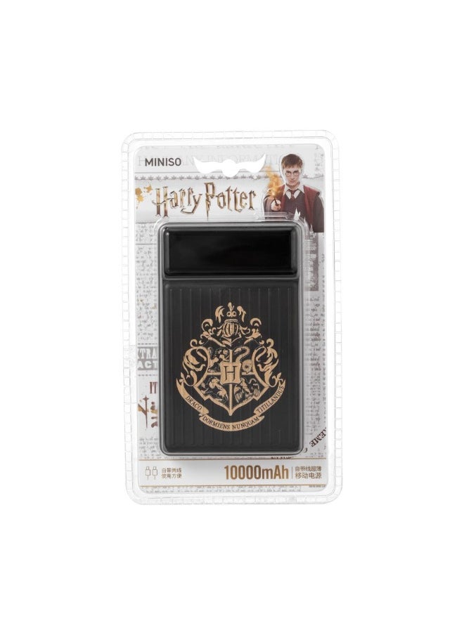 Miniso MINISO Harry Potter 10000mAh Ultra Thin Power Bank with Cable (Black) Model: PF01 – Sleek and Magical Charging Solution 