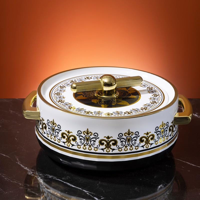 Selvel Elegance Royal Inner Steel Casserole Set of 3 (1700ml, 1200ml, 600ml)|BPA Free|Advanced P.U. Insulation|Keeps Food hot & Fresh Chapati, Roti, Biryani (Royal Coral Black) - Image 4