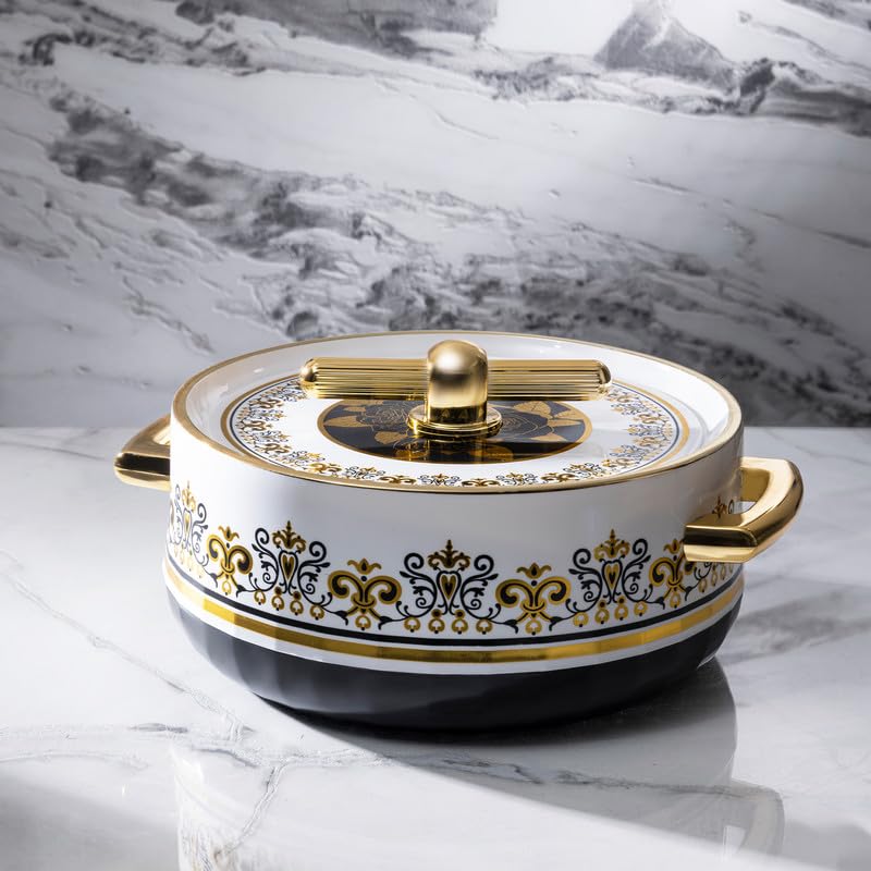 Selvel Elegance Royal Inner Steel Casserole Set of 3 (1700ml, 1200ml, 600ml)|BPA Free|Advanced P.U. Insulation|Keeps Food hot & Fresh Chapati, Roti, Biryani (Royal Coral Black) - Image 5