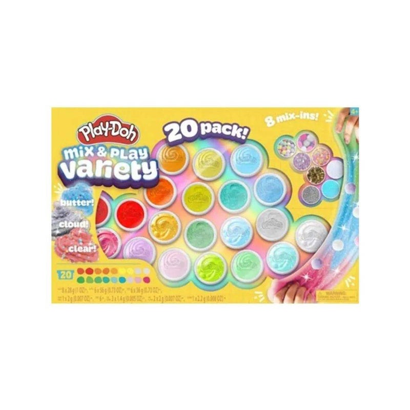 Play-Doh مجموعة لعب سلايم متنوعة من بلاي دو Mix & Play (912.6 جرام، عبوة من 20) - Image 1