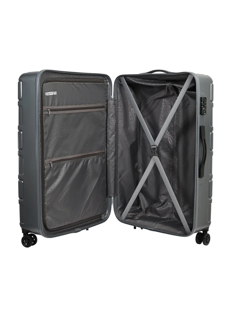 AMERICAN TOURISTER  Bricklane Suitcase, Check-In Size 80 cm / 30 inch, 4 Spinner Wheels, Hard Top, ABS, Dark Shadow|Scratch Resistance|TSA Lock|Inner Mesh Pocket - 3 Years International Warranty  | Best Price UAE