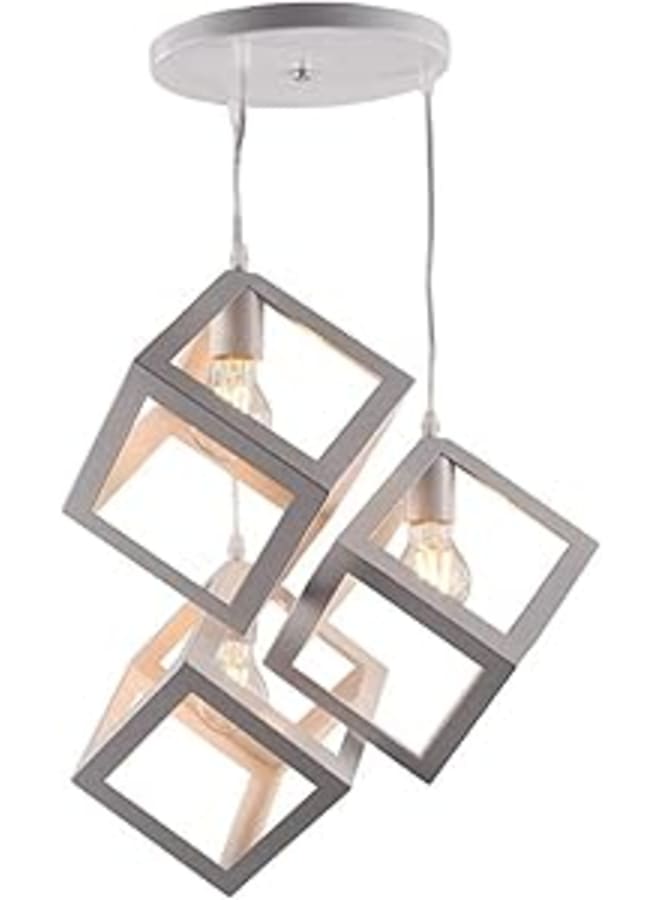 El Rawda Lighting White Triple Ceiling Hanging Square Ceiling Pendants