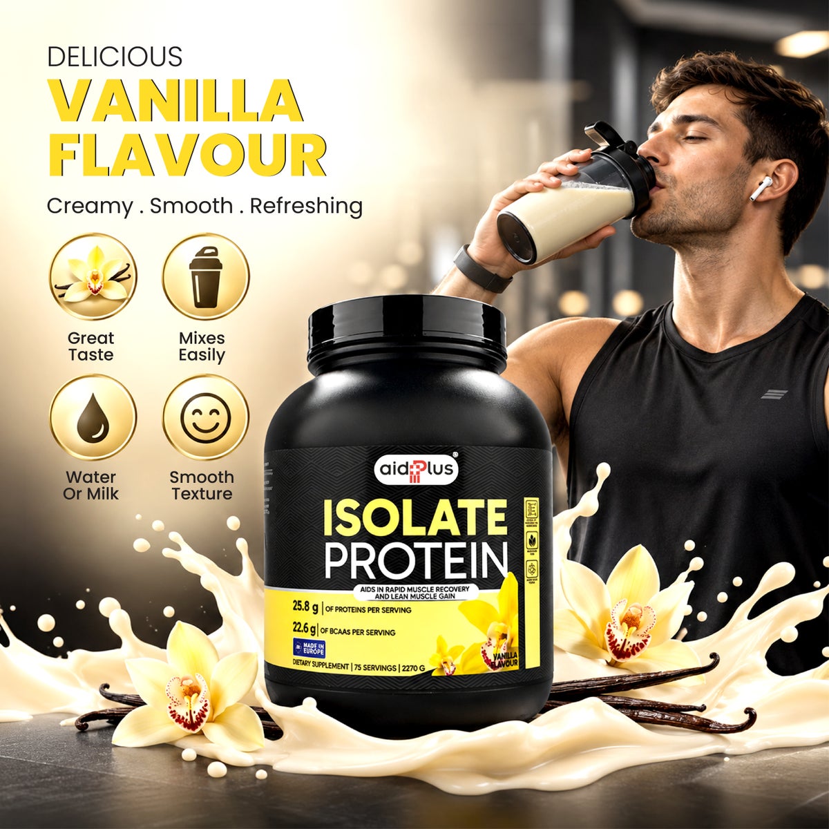 Aidplus Isolate Vanilla WPI Whey Protein 2270g