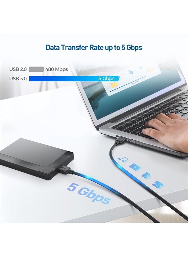 Cable Matters 2-Pack Short Micro USB 3.0 Cable 3 ft (External Hard Drive Cable, USB to USB Micro B Cable) in Black - Image 2