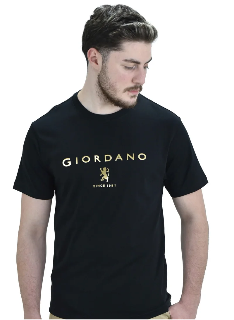 GIORDANO Men's Short Sleeve Print Tee Black